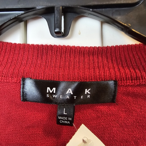 NWT MAK Red Cardigan Large - Picture 2 of 2